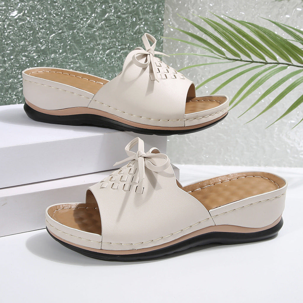 New Orthopedic Bow Wedge-heeled Platform Slippers