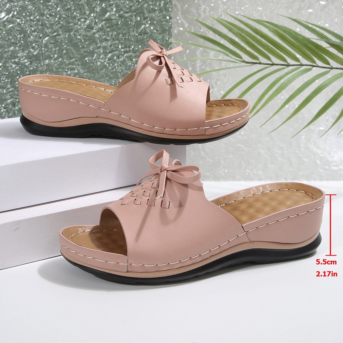 New Orthopedic Bow Wedge-heeled Platform Slippers