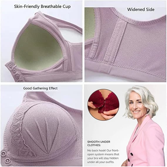 💕BUY 1 GET 2 FREE💕-2025 Front Button Breathable Skin-Friendly Cotton Bra