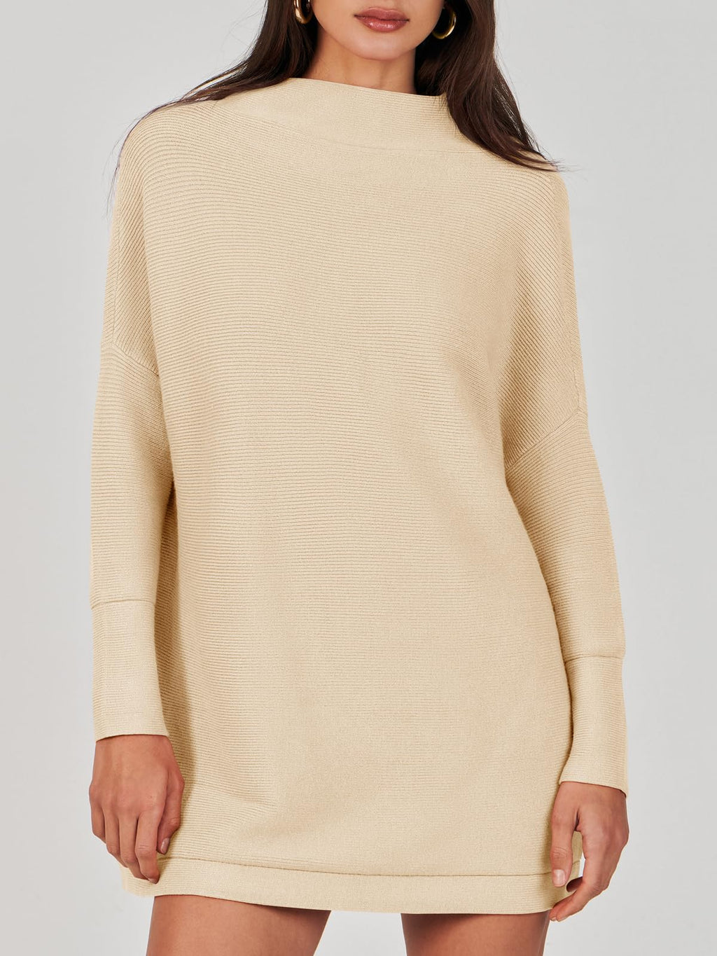 Women's Mock Neck Slouchy Knit Tunic Sweaters (Buy 2 Free Shipping)