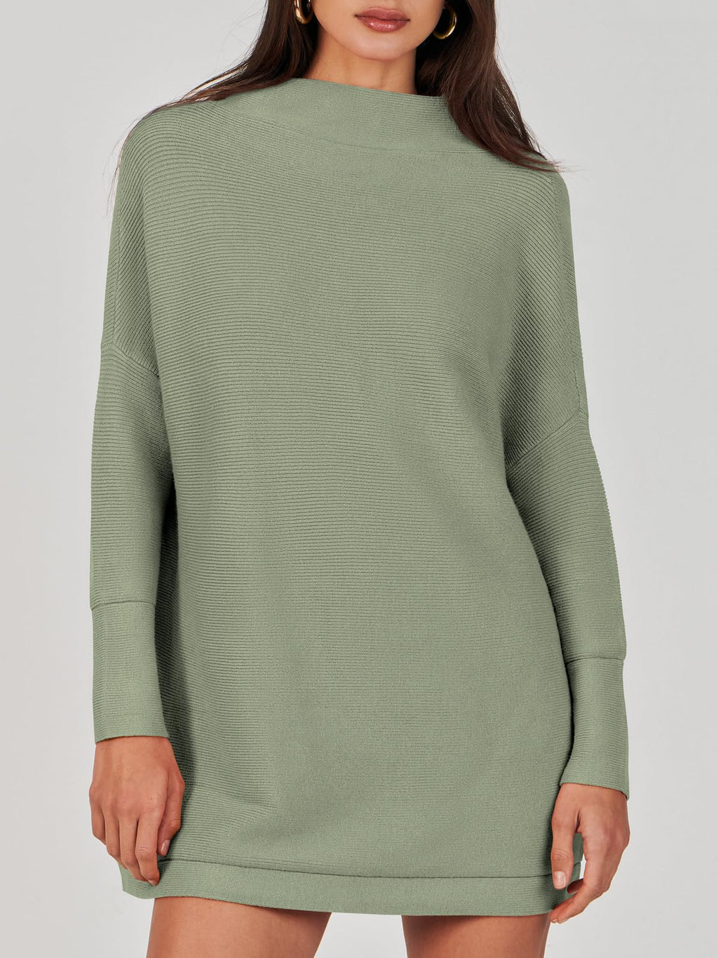 Women's Mock Neck Slouchy Knit Tunic Sweaters (Buy 2 Free Shipping)