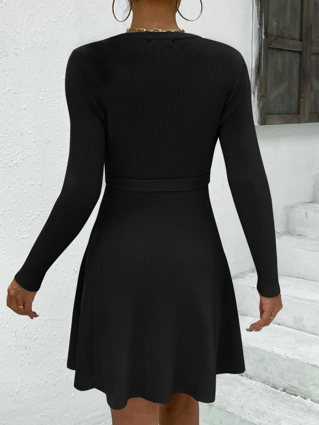 Women's Ribbed Knit Pullover Sweater Dress (Buy 2 Free Shipping)