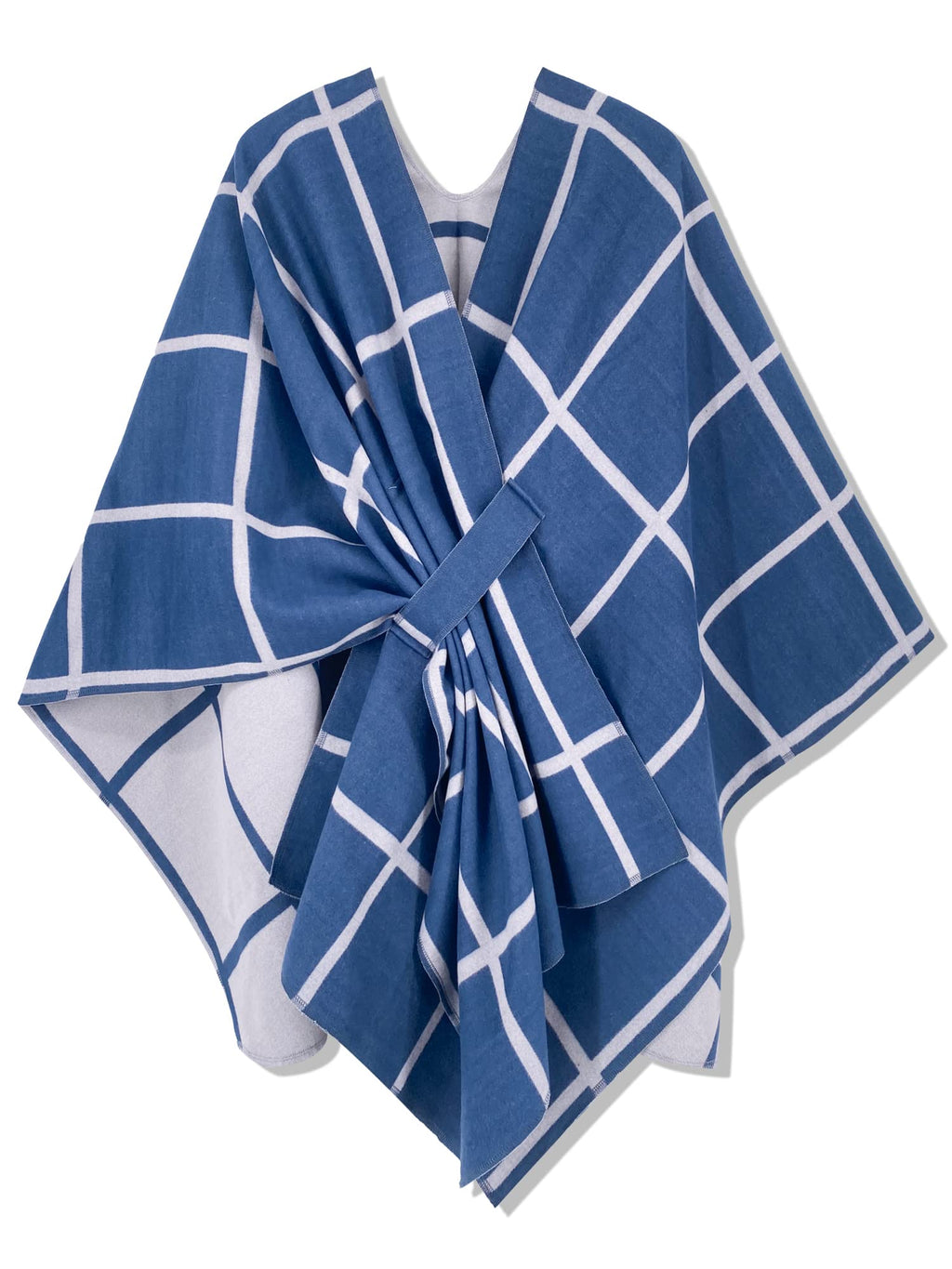 Women's Windowpane Reversible Capes Cardigan Shawls (Buy 2 Free Shipping)