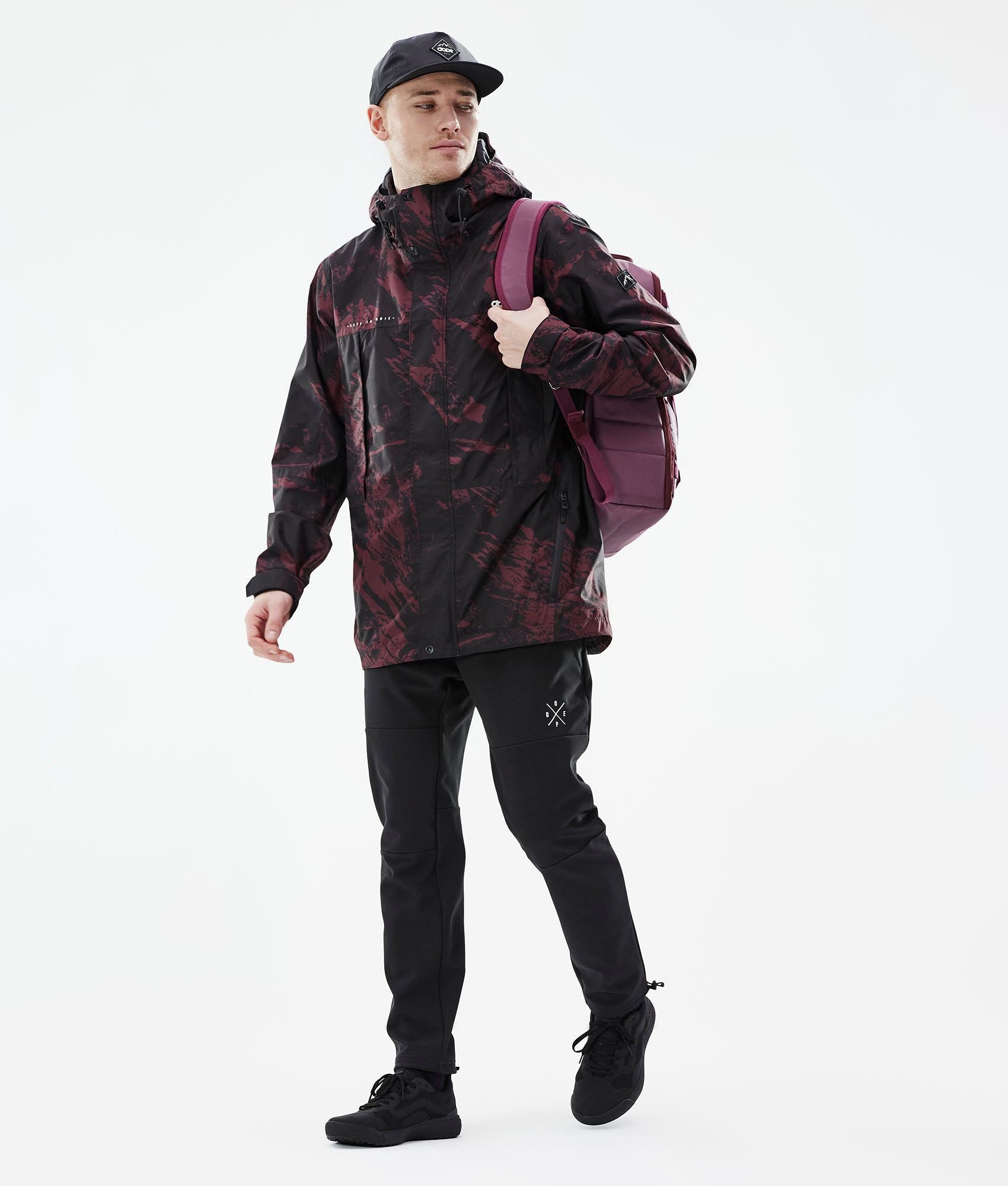 Outdoor Jacket For Men Paint Burgundy