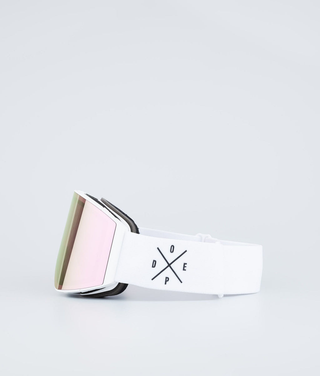 Ski Goggles White W/White Champagne Mirror