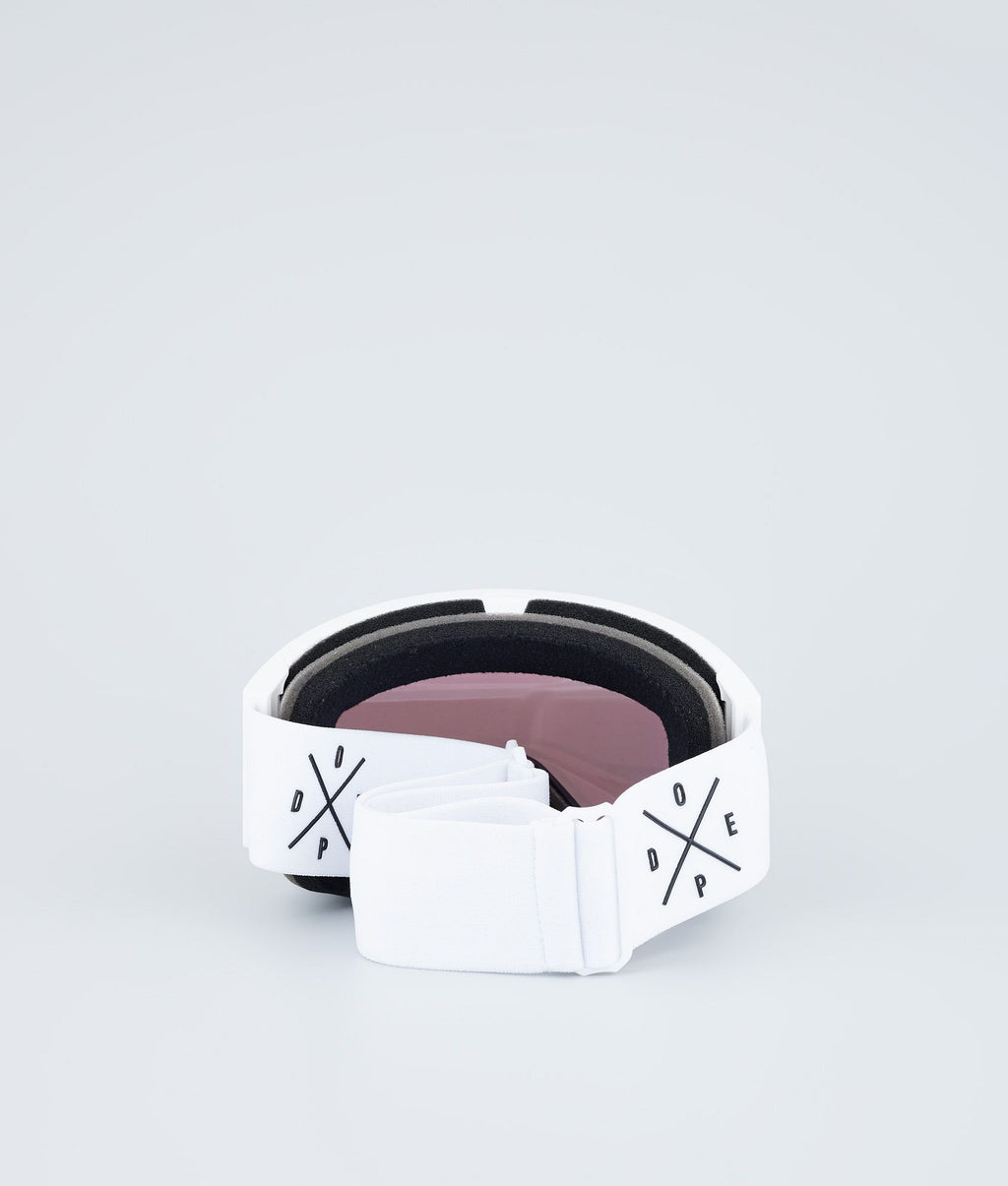 Ski Goggles White W/White Champagne Mirror