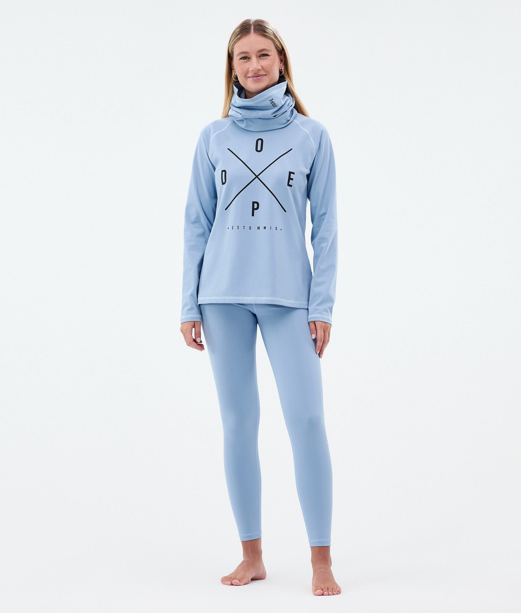 Base Layer Top For Women 2X-Up Light Blue