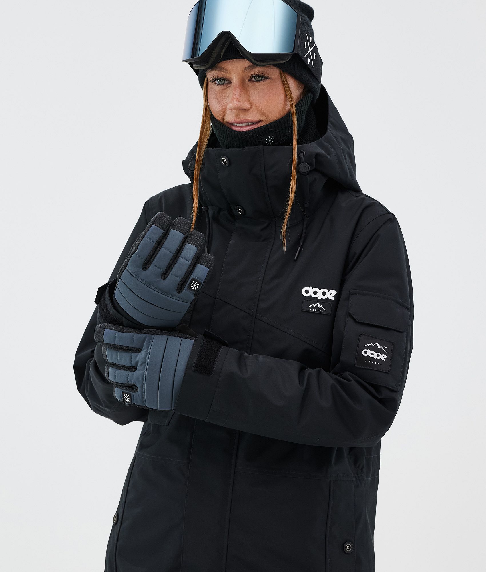 Ski Gloves Metal Blue