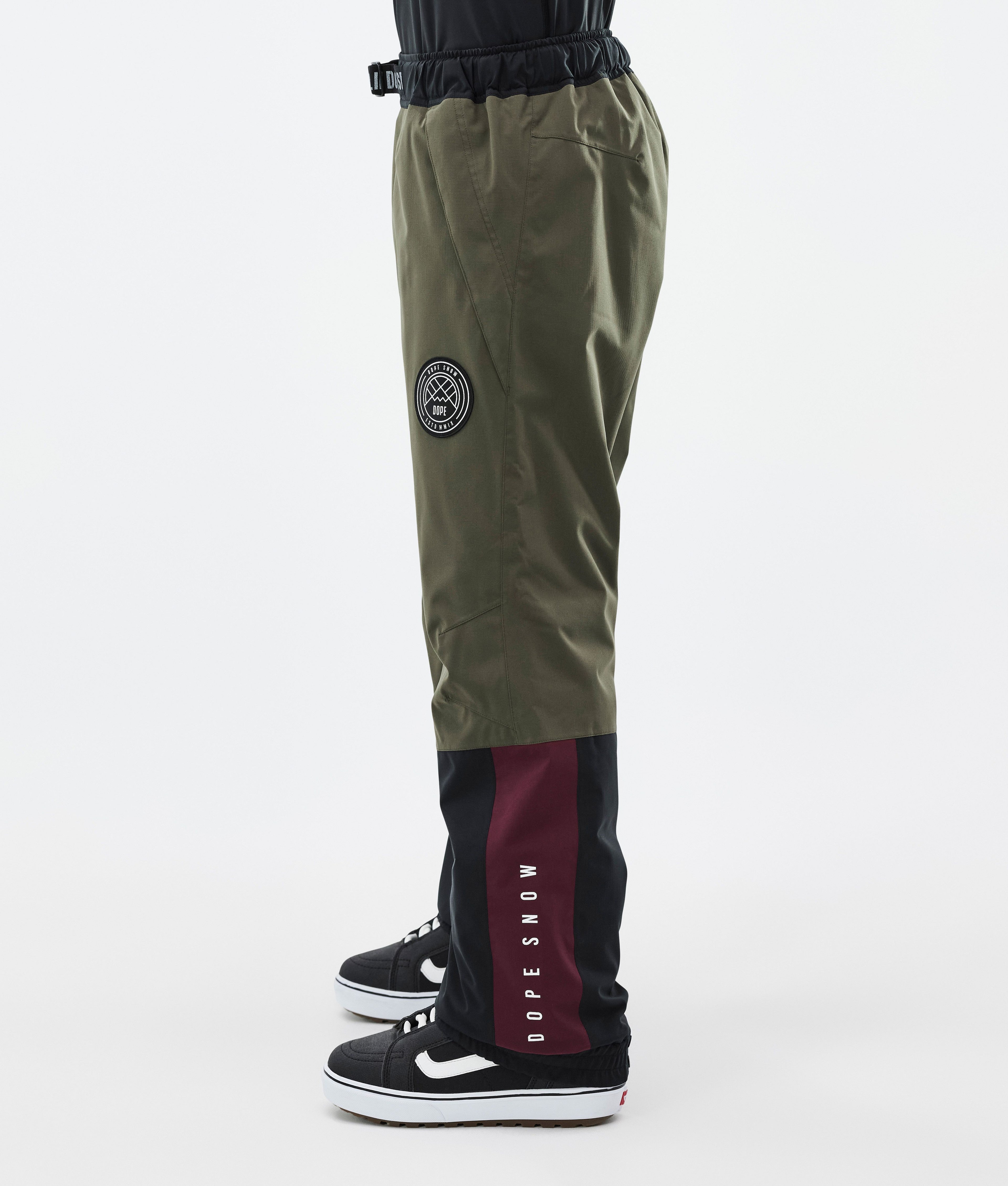 Snowboard Pants For Men OIive Green/Burgundy/Metal Blue/Black