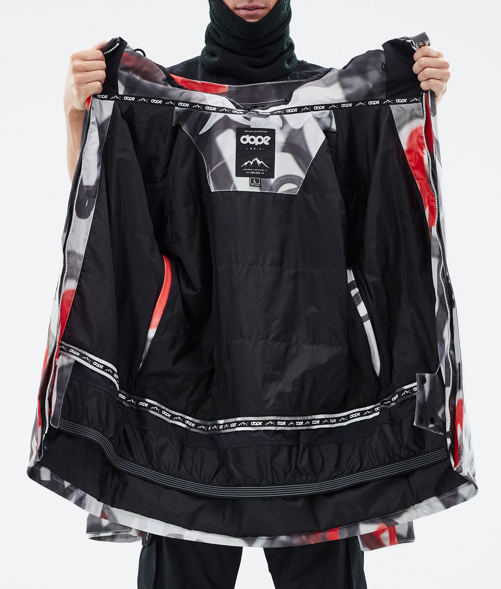 Snowboard Jacket For Men Spray Black Red