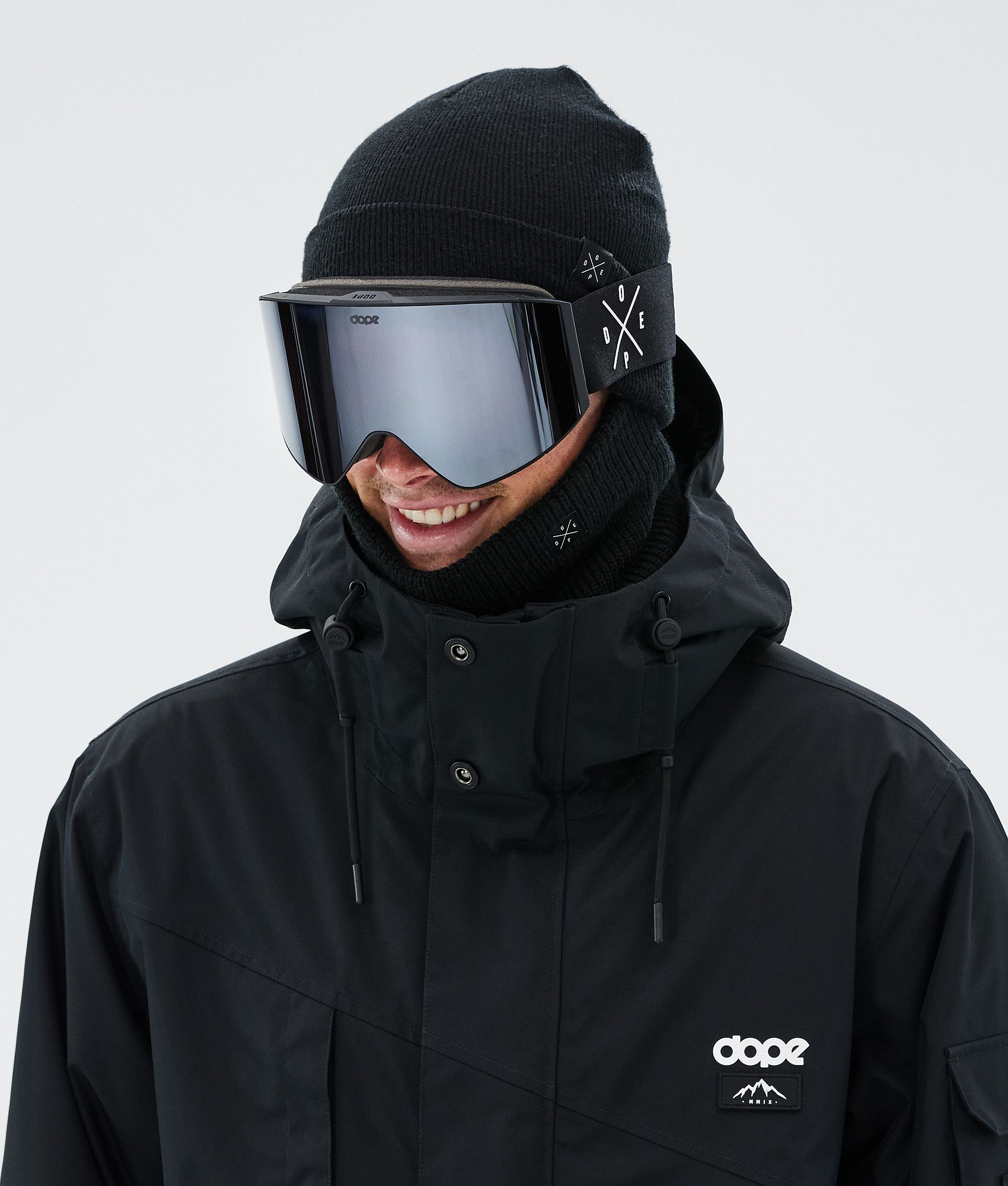 Ski Goggles Black/Silver Mirror