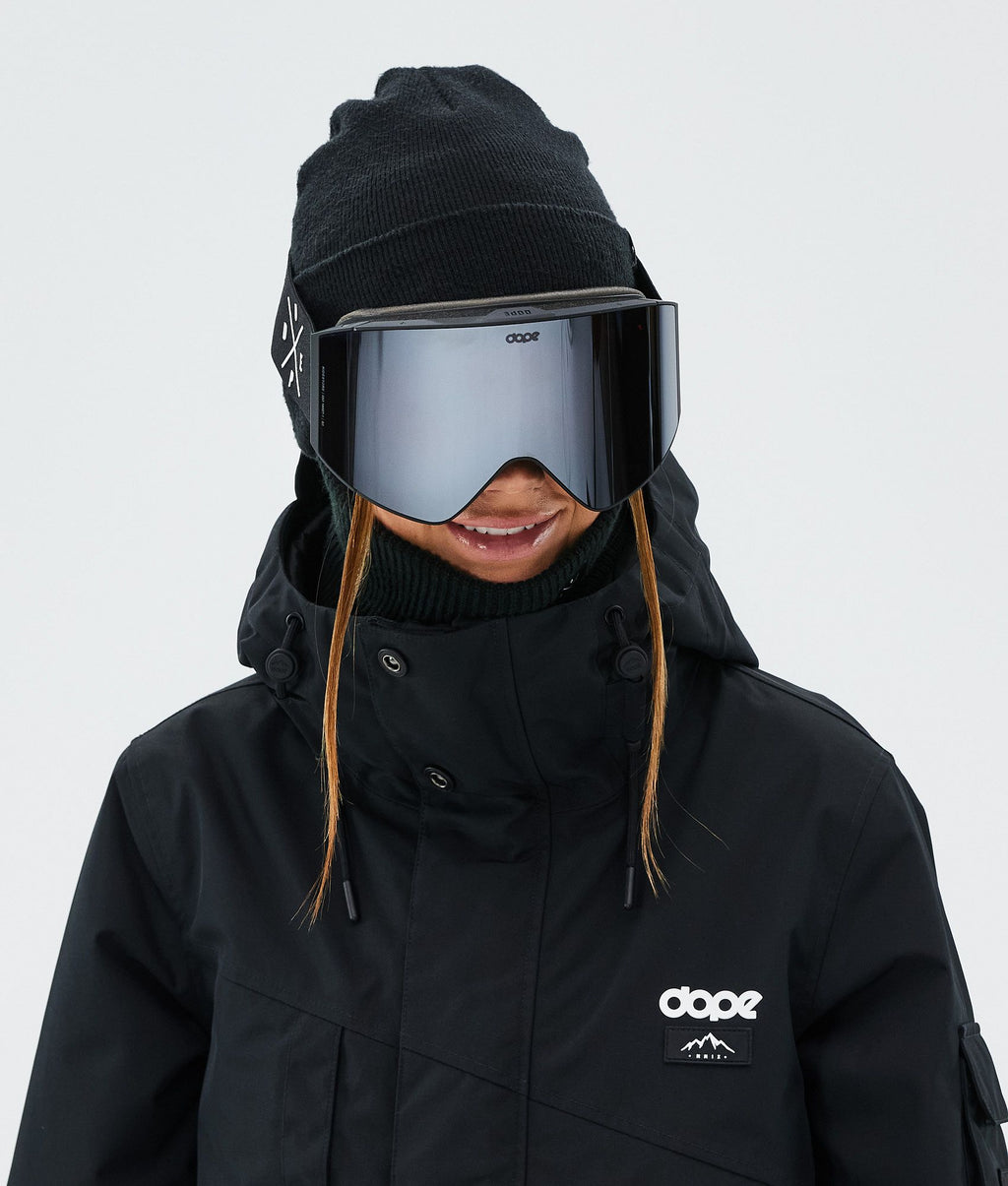 Ski Goggles Black/Silver Mirror