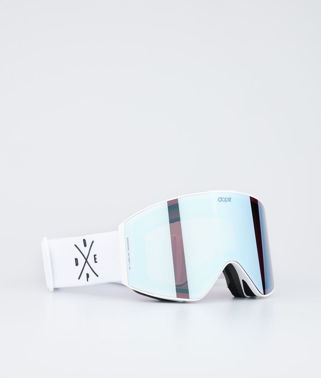 Ski Goggles White/Blue Mirror