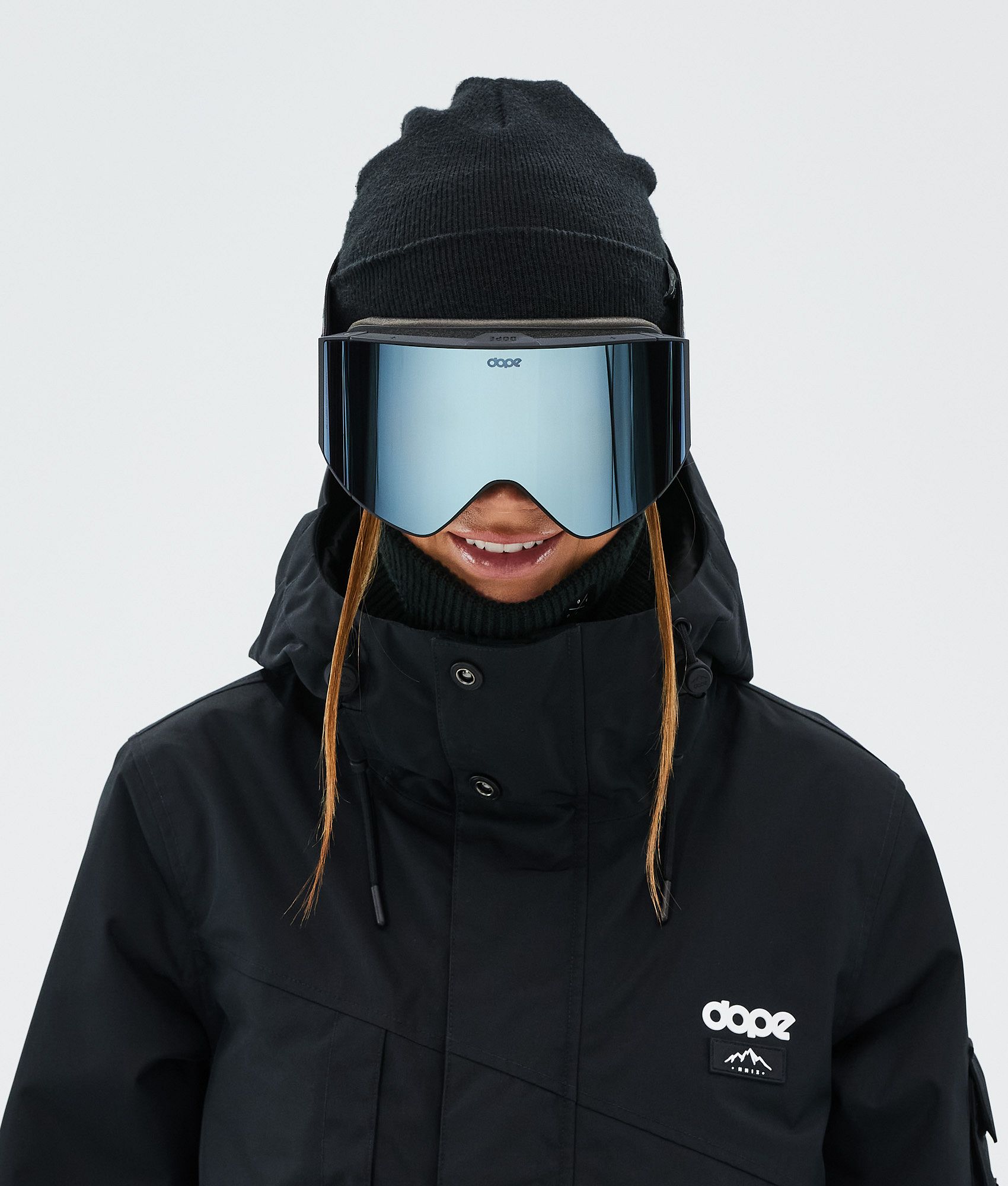 Ski Goggles Black/Blue Mirror