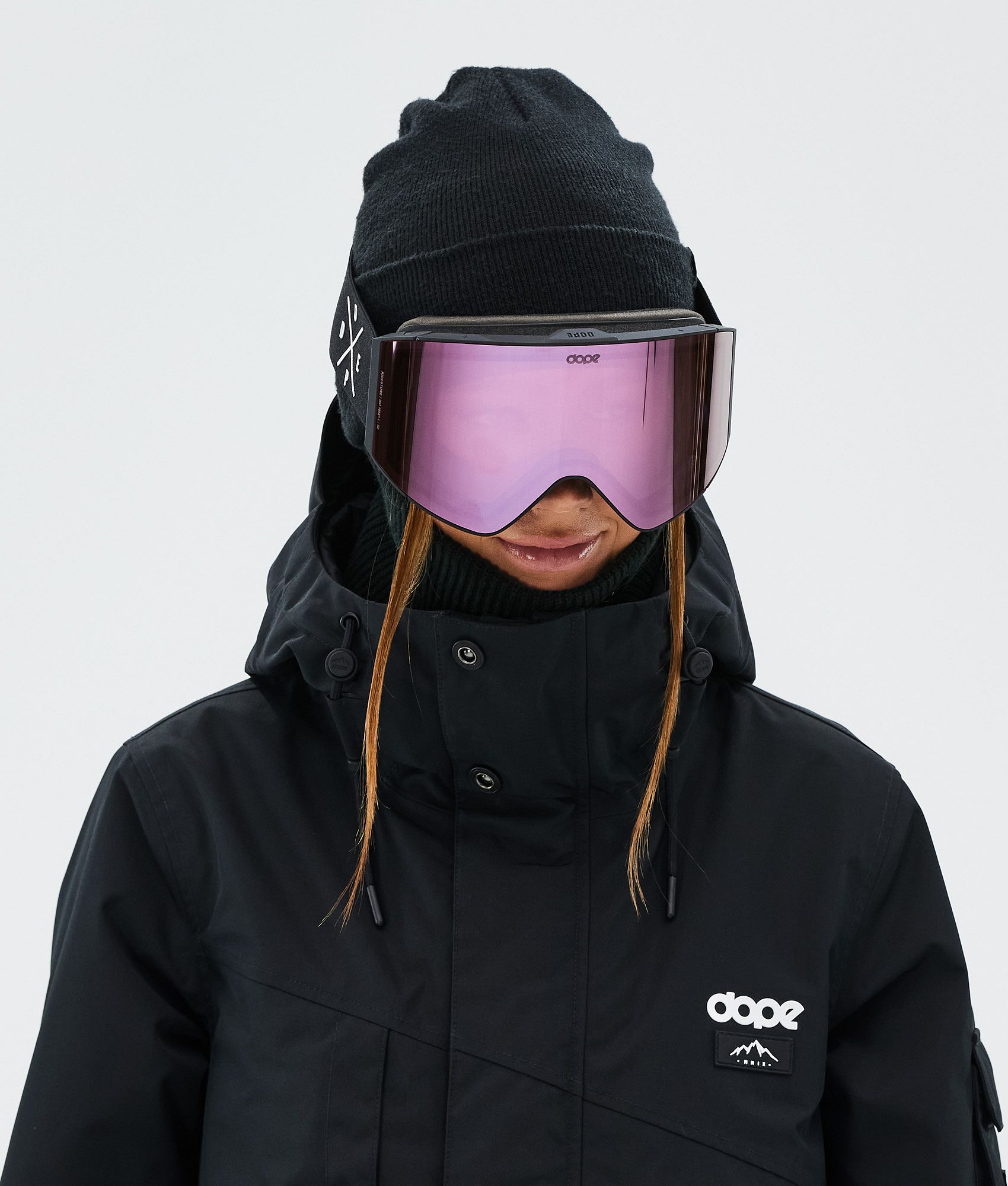 Ski Goggles Black/Pink Mirror