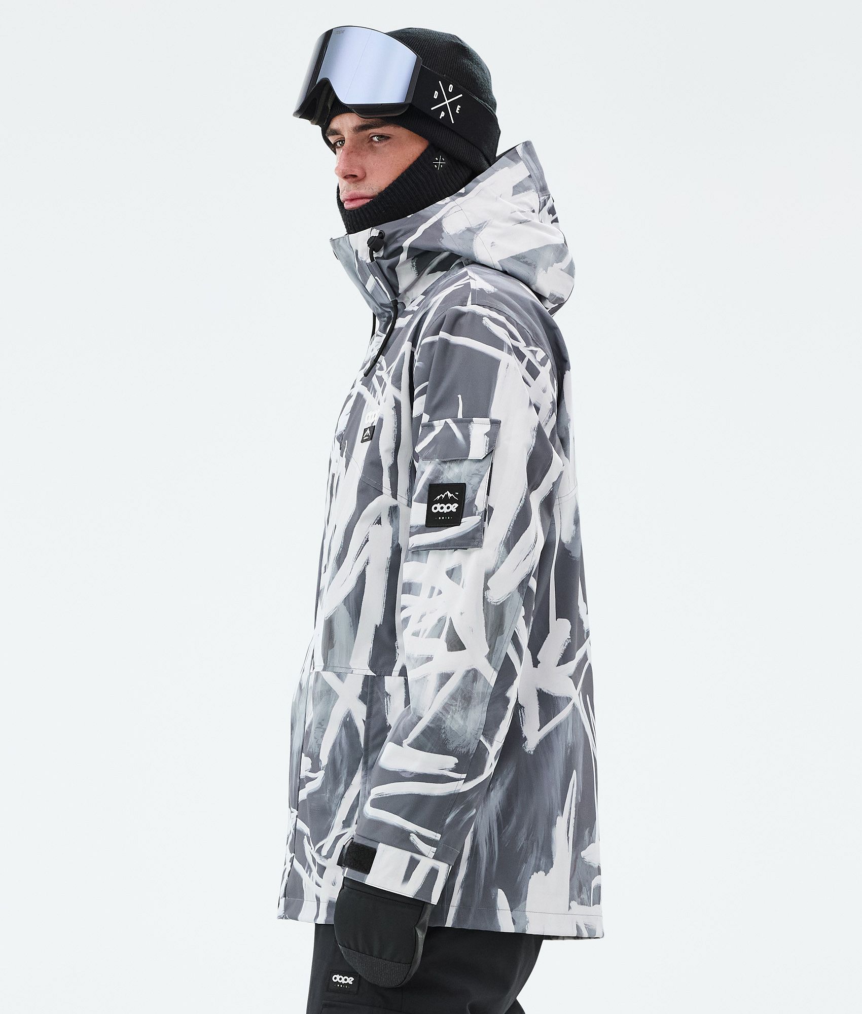 Snowboard Jacket For Men Scribble Black