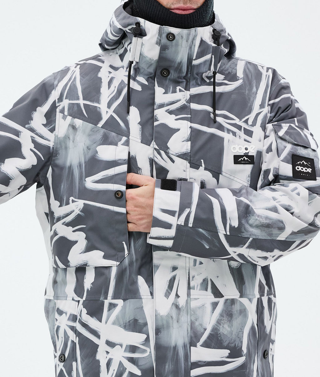 Snowboard Jacket For Men Scribble Black