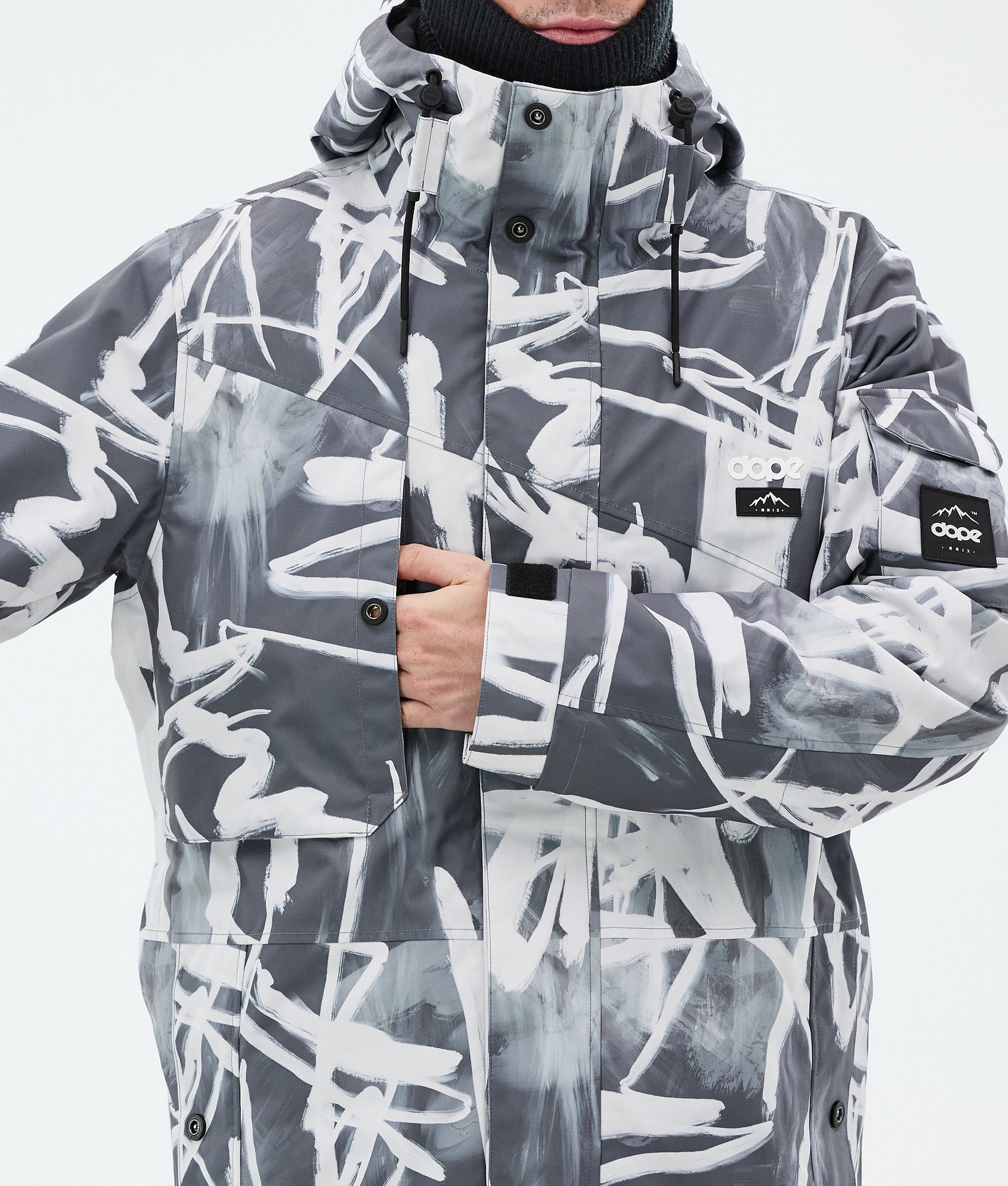 Snowboard Jacket For Men Scribble Black