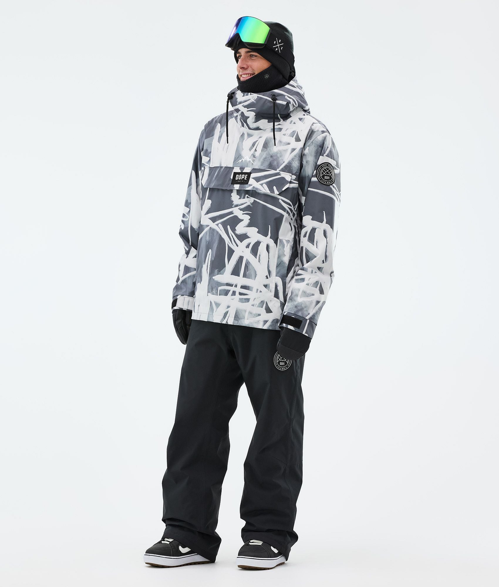 Snowboard Jacket For Men Scribble Black