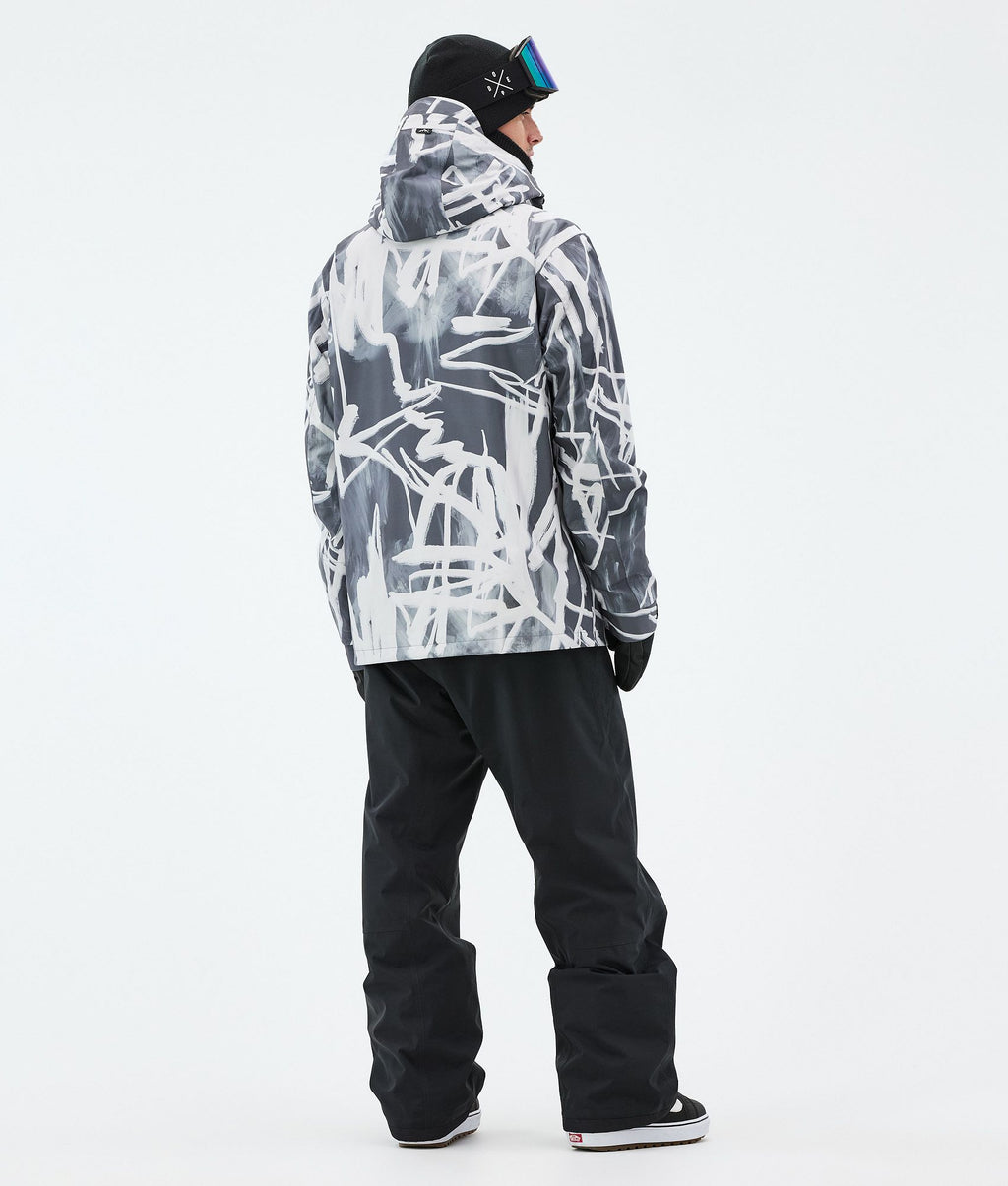 Snowboard Jacket For Men Scribble Black