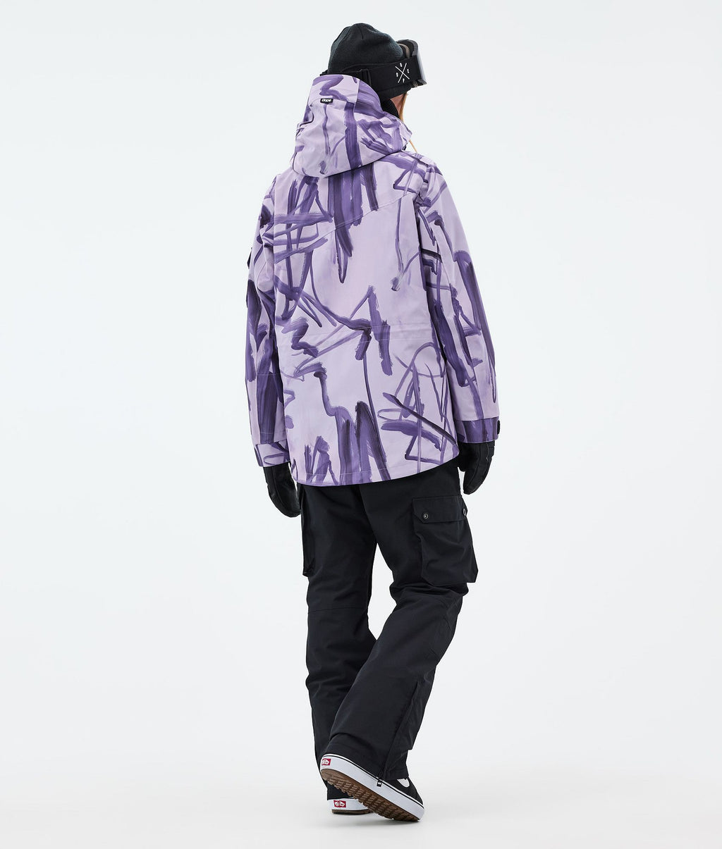 Snowboard Jacket For Women Scribble Purple