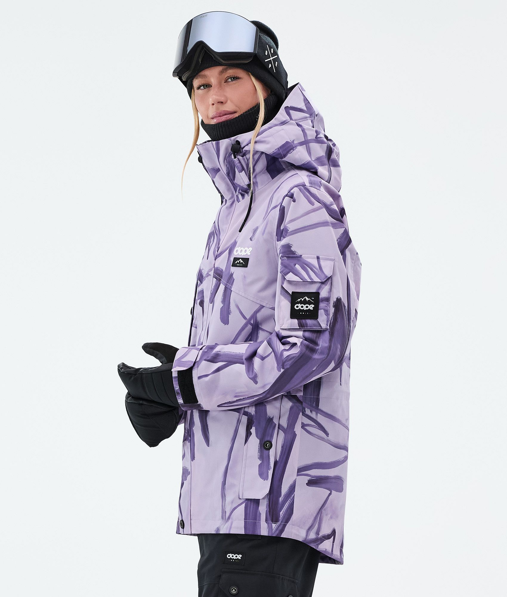 Snowboard Jacket For Women Scribble Purple