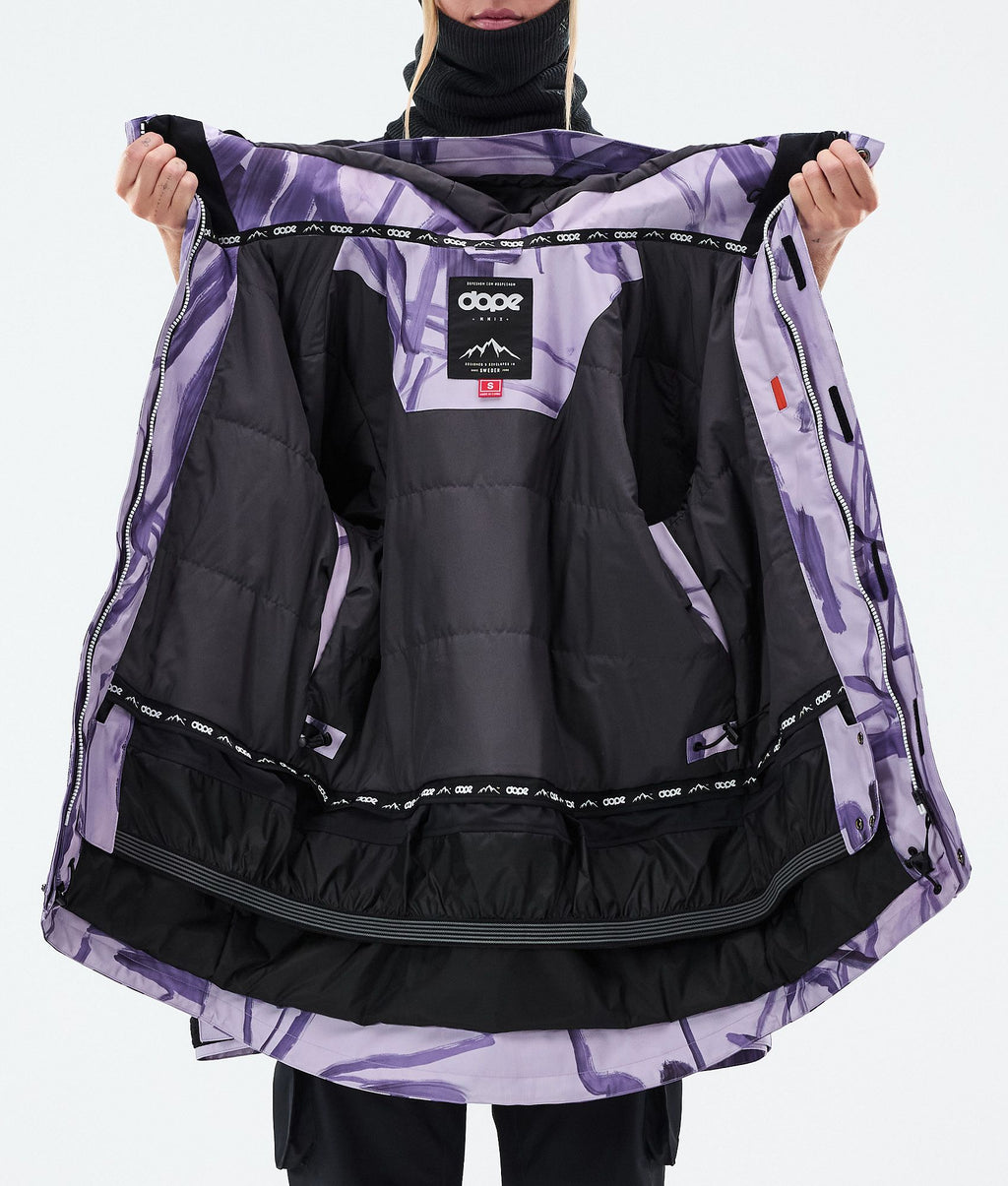 Snowboard Jacket For Women Scribble Purple