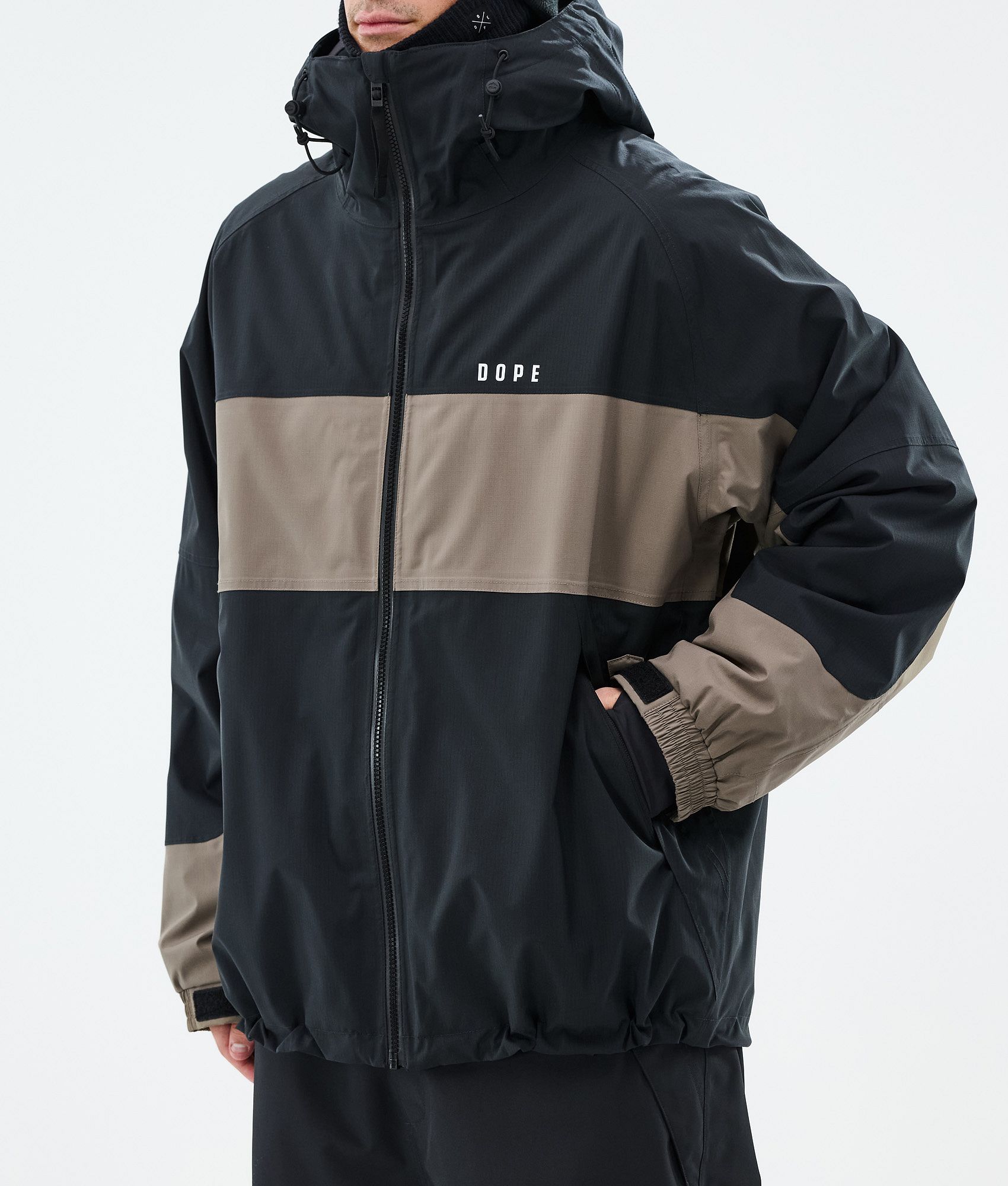 Snowboard Jacket For Men Stripe Black/Walnut