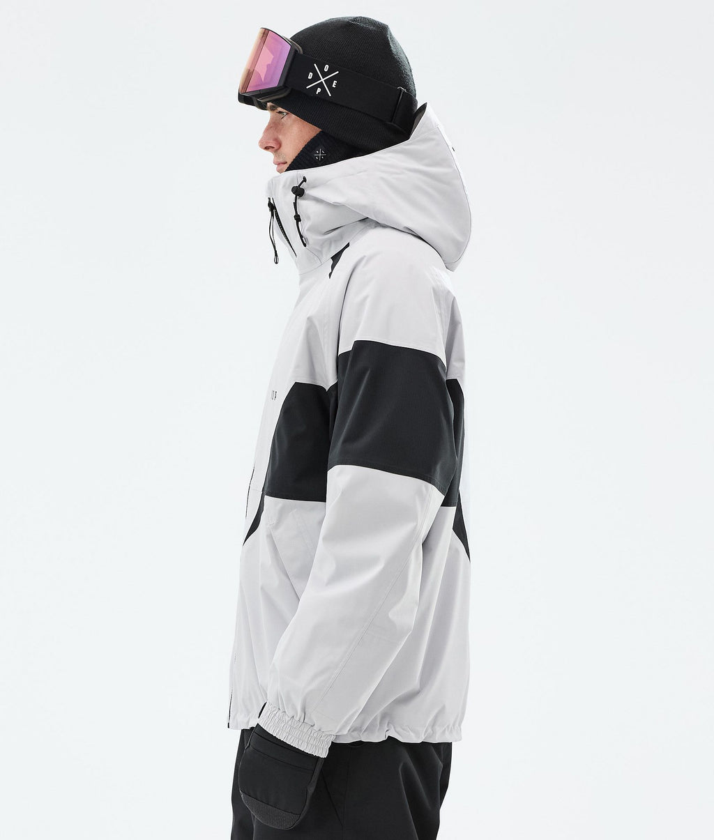 Snowboard Jacket For Men Spike Light Grey/Black