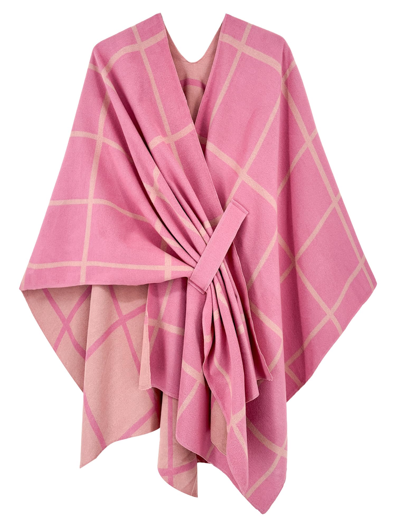 Women's Windowpane Reversible Capes Cardigan Shawls (Buy 2 Free Shipping)