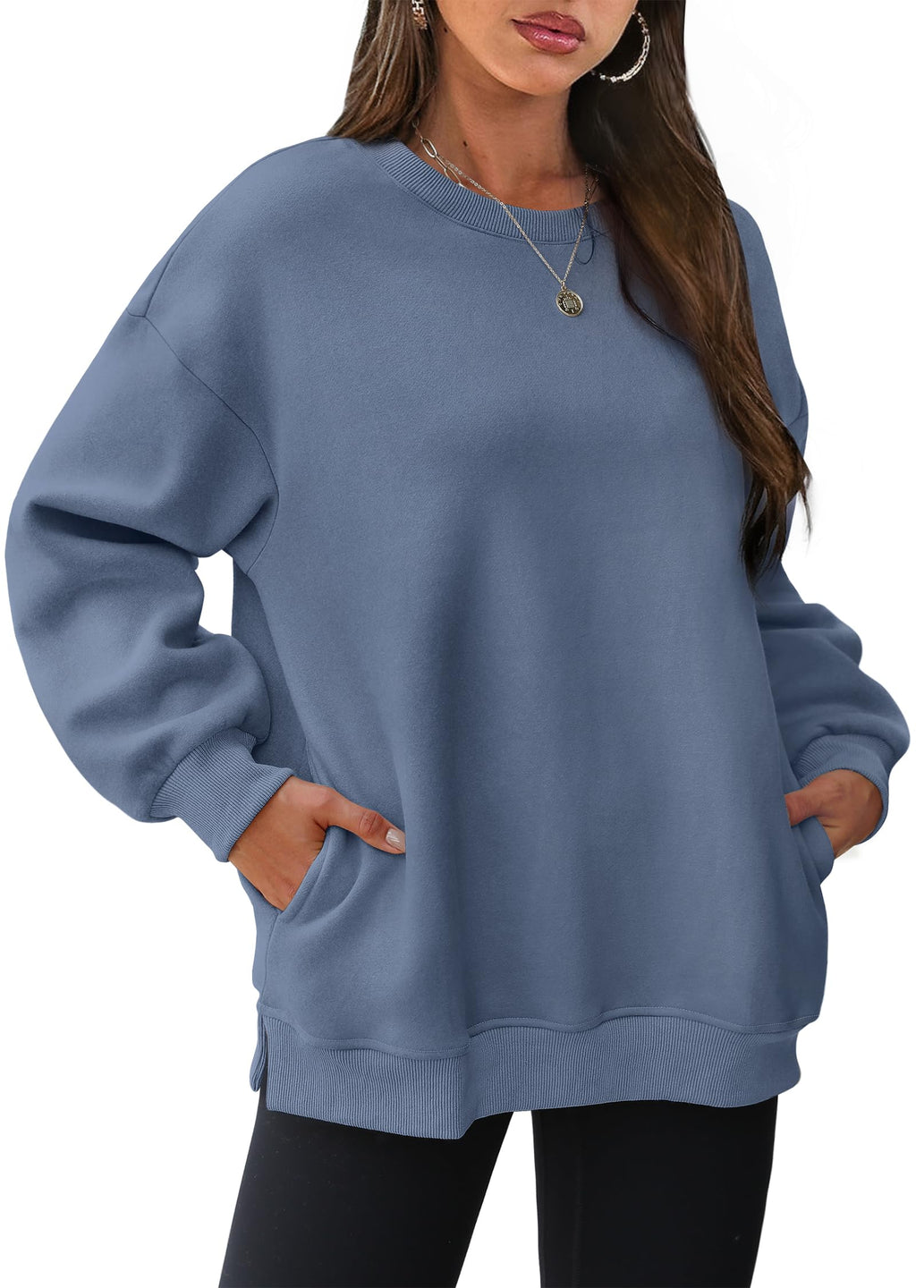 Women's Oversized Crewneck Sweatshirts with Pockets (Buy 2 Free Shipping)