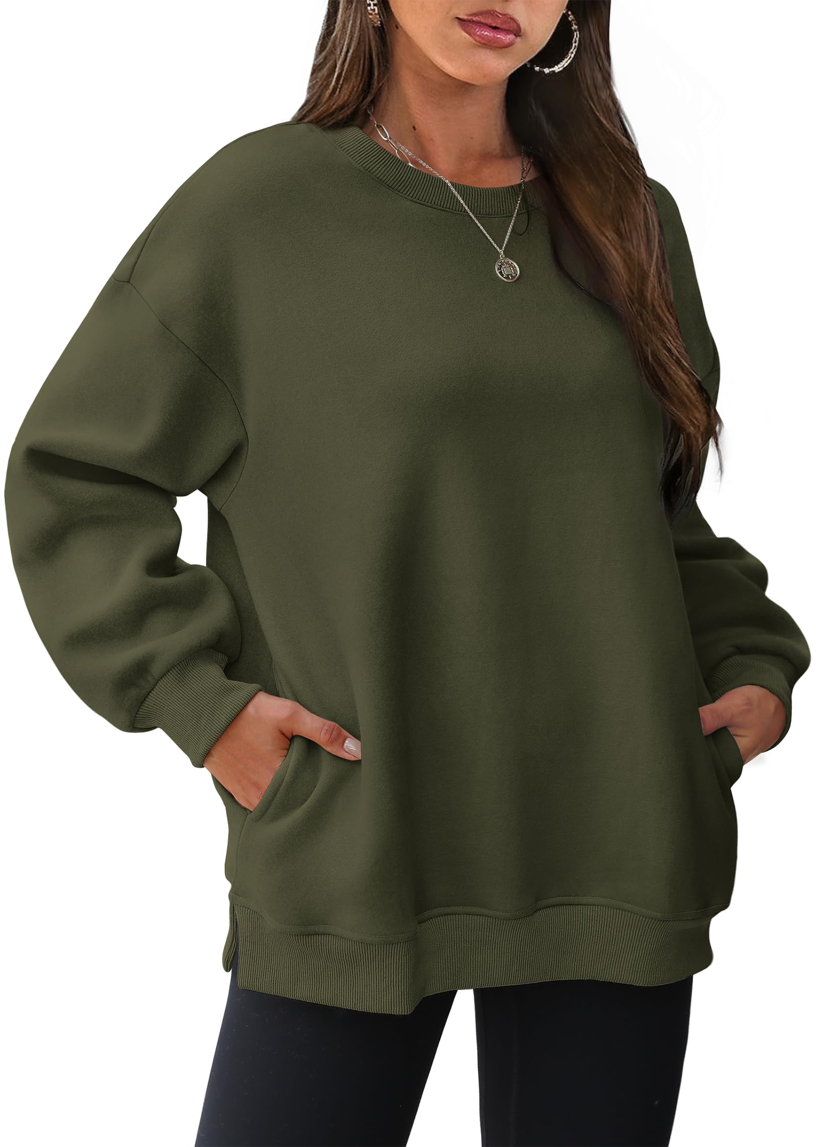 Women's Oversized Crewneck Sweatshirts with Pockets (Buy 2 Free Shipping)