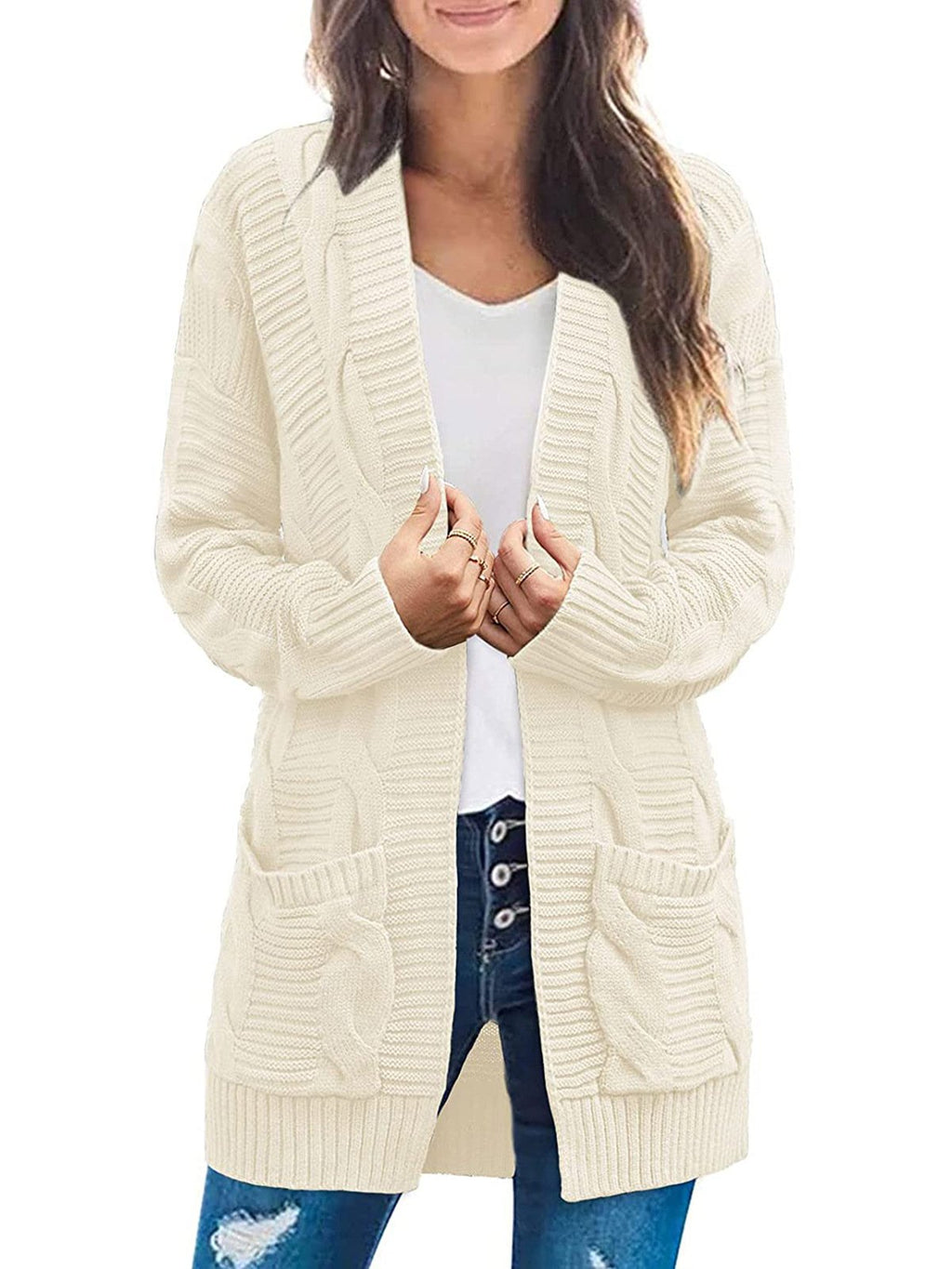 Women's Long Sleeve Cable Knit Cardigan Sweaters