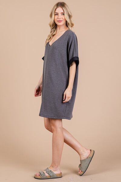 Ces Femme V-Neck Half Sleeve Dress