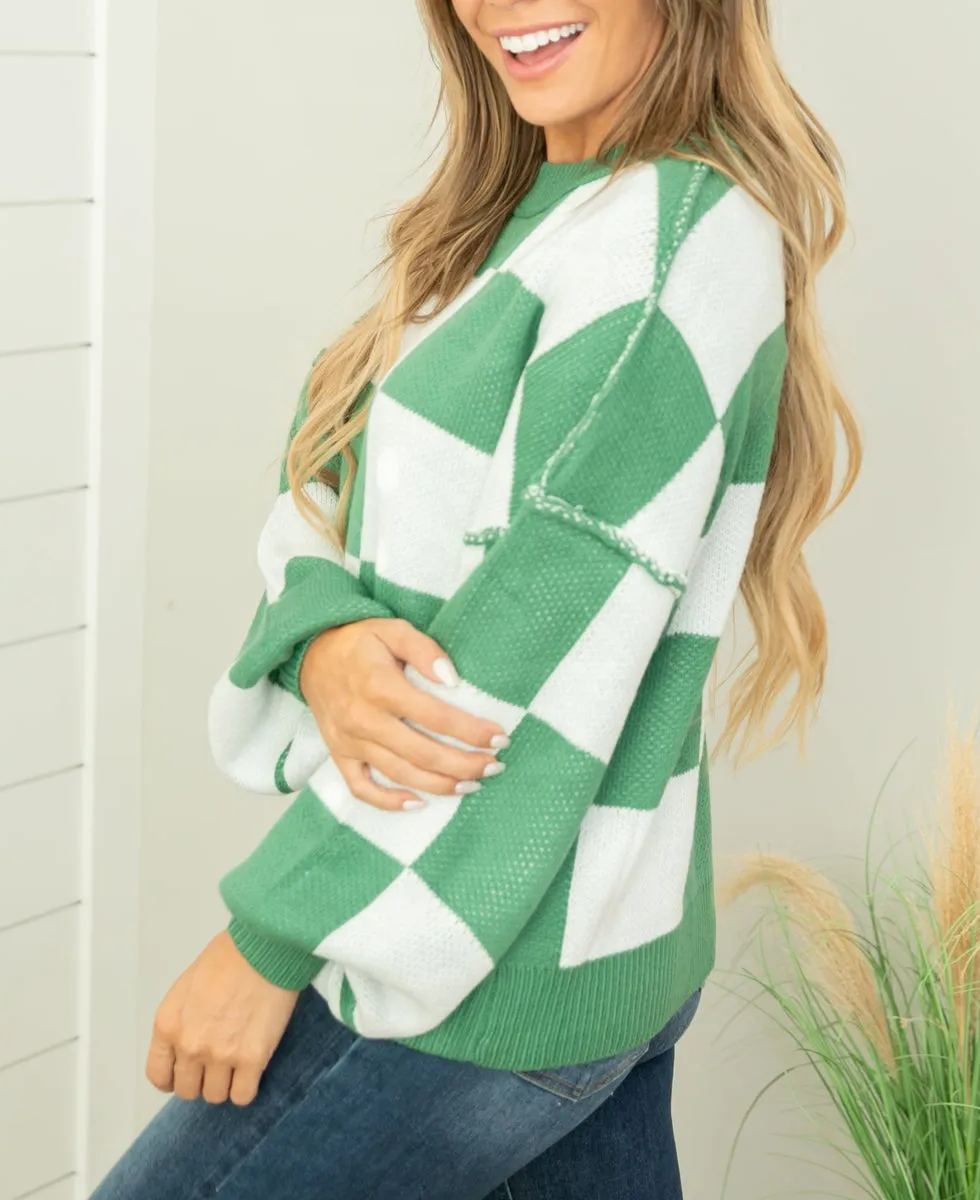 Women's Oversized Checkered Sweater (Buy 2 Free Shipping)
