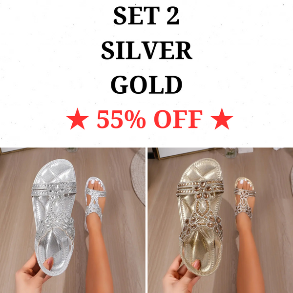 🔥Last Day Promotion 70% OFF🔥 Vintage Women's Sandals - Comfortable Slip-On Flats with Open Toe Design